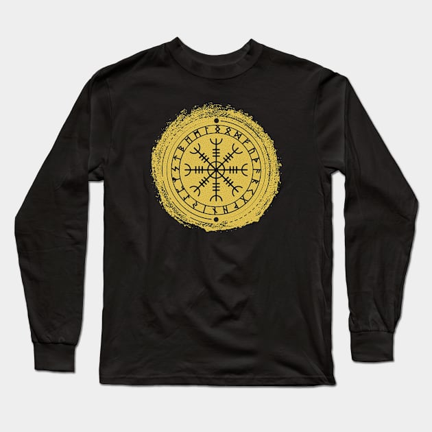 Helm of Awe - Aegishjalmur | Norse Pagan Symbol Long Sleeve T-Shirt by CelestialStudio